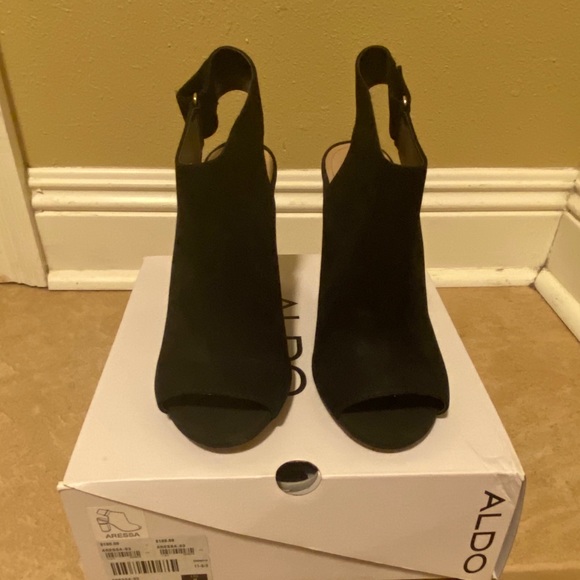 Black Open Toe Heels - Picture 2 of 5